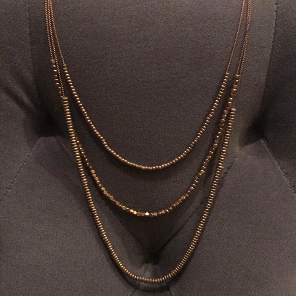 Gold beaded necklace